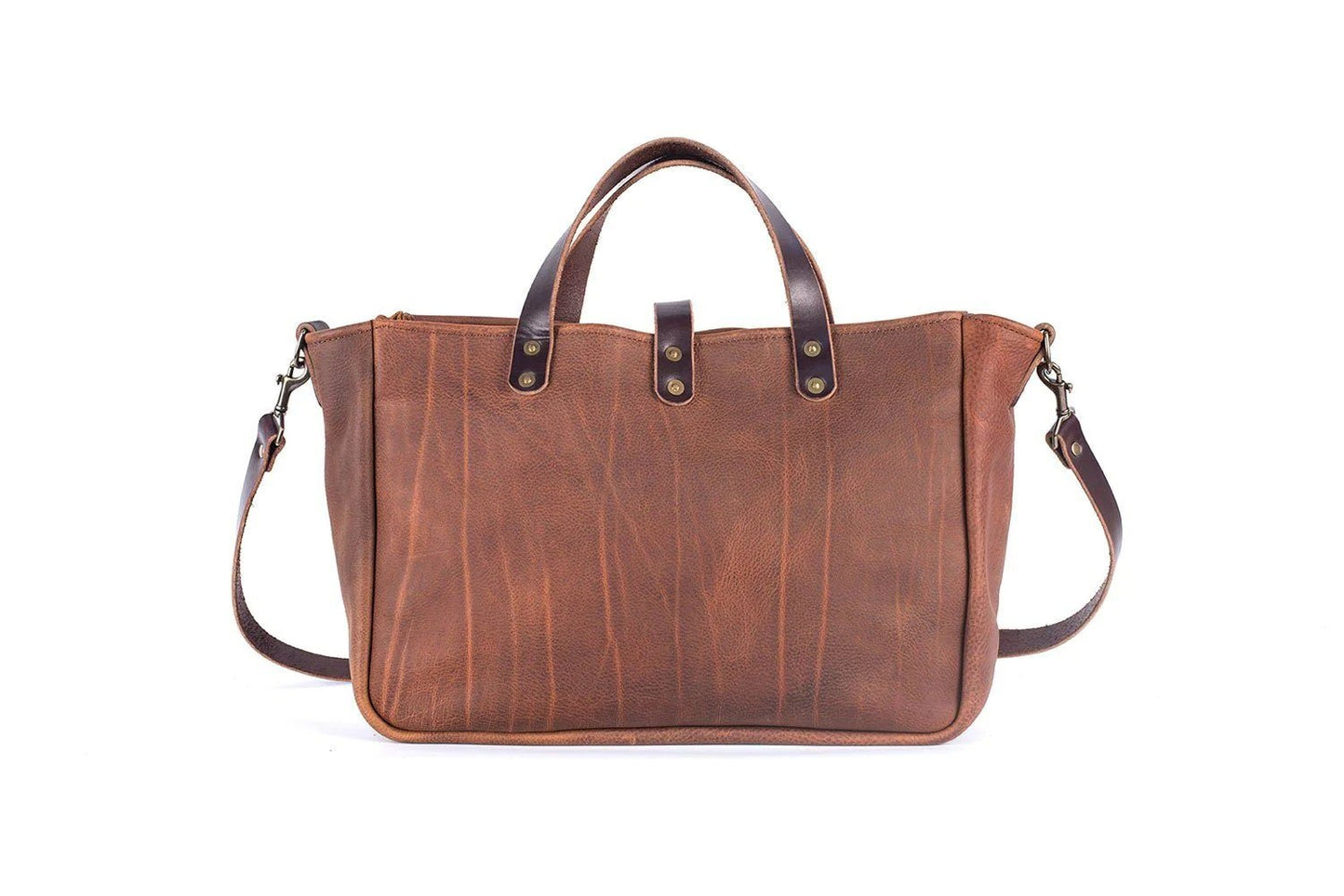 Artisanal Saddle Leather Messenger Bag - Versatile Tote with Detachable Strap | EternaMuhan Craft - EternaMuhan