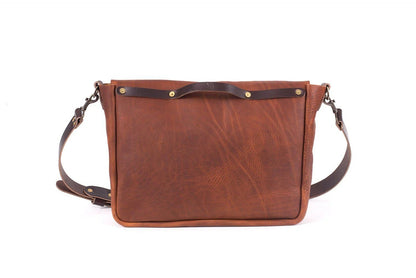 Classic Saddle Leather Messenger Bag - Vintage-Inspired Spacious Satchel | EternaMuhan Collection - EternaMuhan