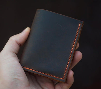 Compact Handcrafted Leather Wallet & Card Holder - Secure Minimalist Pocket Wallet with RFID Block - EternaMuhan - EternaMuhan