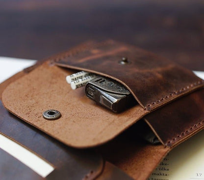 EternaMuhan Classic Hand - Stitched Leather Tobacco Pouch – A Connoisseur's Retreat - EternaMuhan