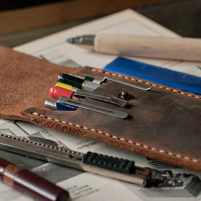 EternaMuhan Deluxe Leather Pen Holder Wallet - Crafted for Creatives - EternaMuhan