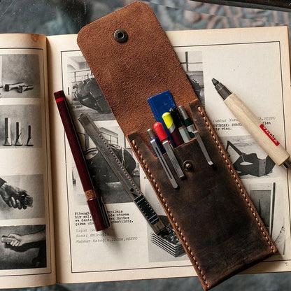 EternaMuhan Deluxe Leather Pen Holder Wallet - Crafted for Creatives - EternaMuhan