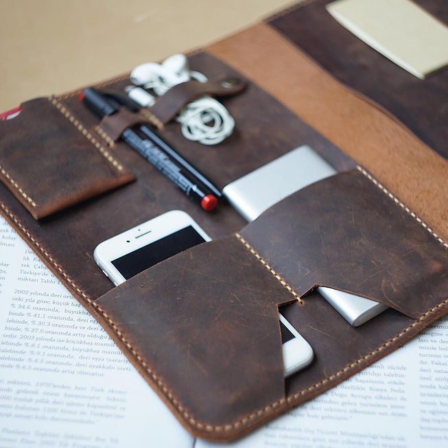 EternaMuhan Ultimate Travel Organizer – Elegant Leather Tech & Essentials Carry - EternaMuhan