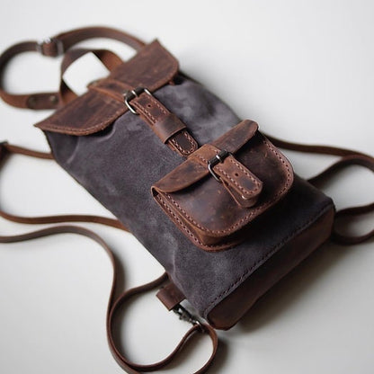 Vintage-Inspired Leather Backpack - Handcrafted Retro Rucksack for Urban Explorers - EternaMuhan