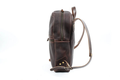 Sleek Leather Backpack with Zipper - Timeless Urban Elegance | EternaMuhan Handcrafted Collection - EternaMuhan