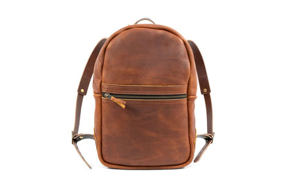 Sleek Leather Backpack with Zipper - Timeless Urban Elegance | EternaMuhan Handcrafted Collection - EternaMuhan