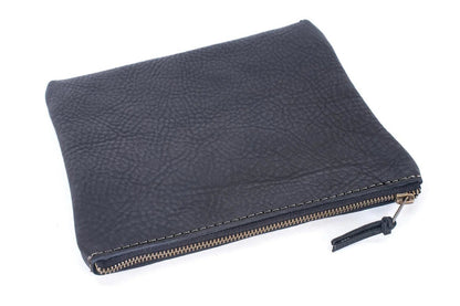 Sophisticated Leather Zip Pouch - Elegant Top Zippered Organizer | EternaMuhan Craftsmanship - EternaMuhan