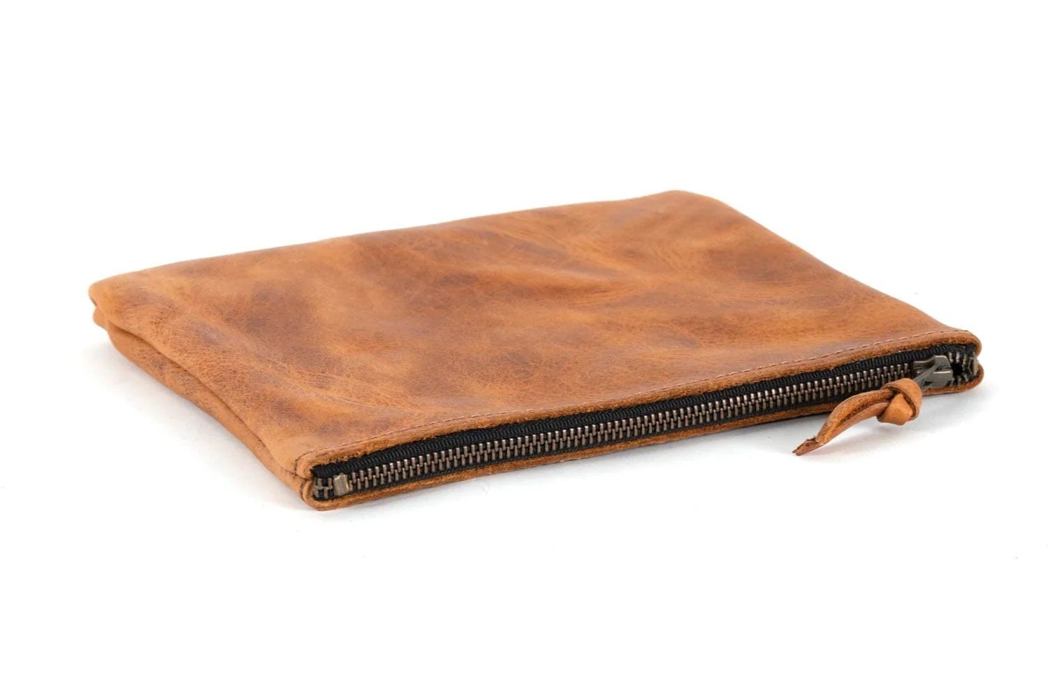 Sophisticated Leather Zip Pouch - Elegant Top Zippered Organizer | EternaMuhan Craftsmanship - EternaMuhan